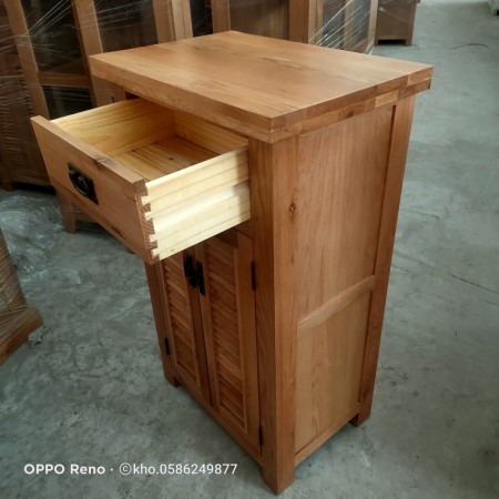 Rustic Oak : Tủ Giày Gỗ Sồi Lá Sách - W60cm 